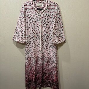Vintage 70’s David Brown California pink and brown gradient floral house dress
